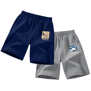 史努比男童短裤2026新款儿童运动速干五分裤小男孩中裤夏薄款裤子