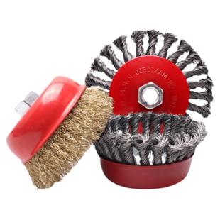 除锈钢丝轮电动钢丝刷125角磨机打磨轮金属抛光手磨机碗型钢丝刷