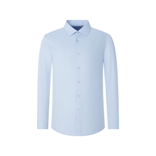 SHANSHAN杉杉男士衬衫长袖商务正装蓝色2025秋季新款纯棉工装衬衣