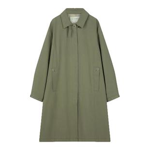 solighter 法式复古翻领单排扣风衣女秋季2025新款廓形中长款外套