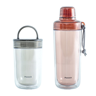 日本孔雀peacock冷泡茶杯子tritan塑料杯运动水杯女生便携随手杯