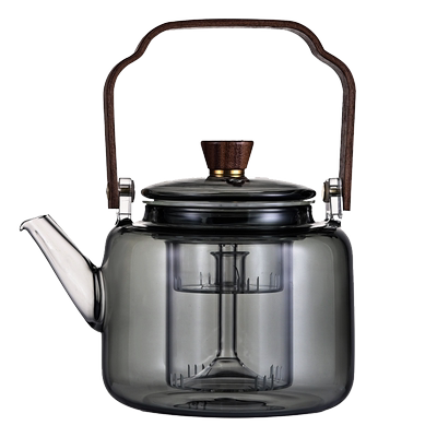 HYU耐热玻璃提梁茶壶手工吹制