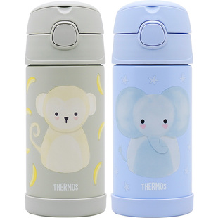 膳魔师2025年不锈钢儿童保冷保温杯卡通吸管杯学饮杯F4011