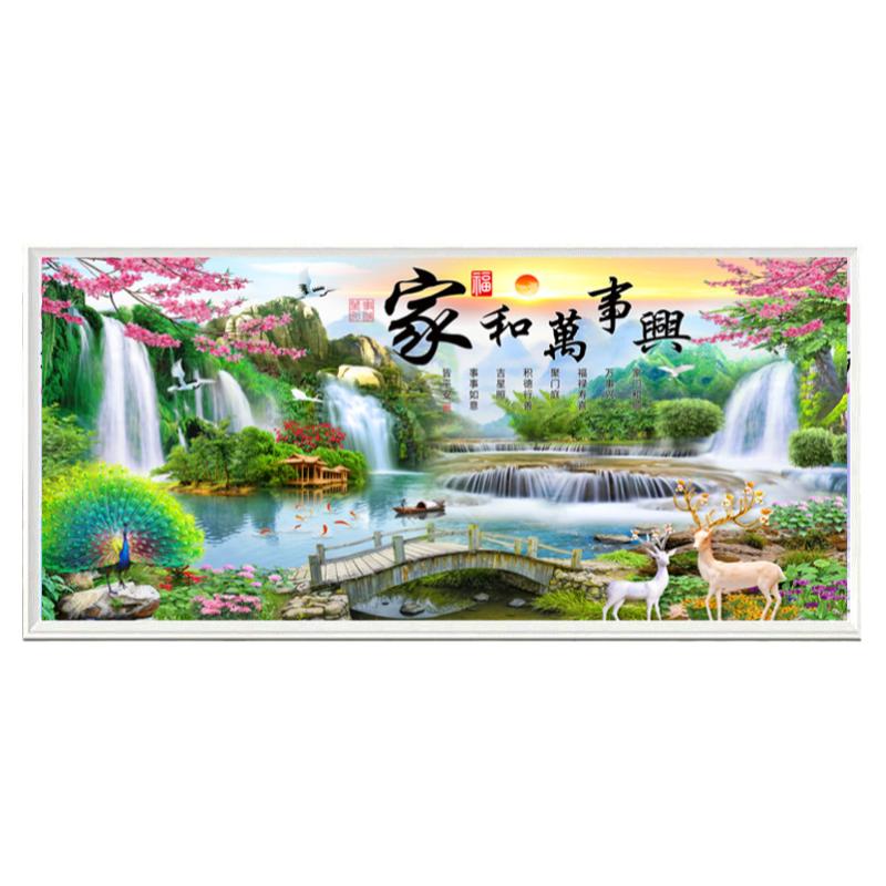 高山流水钻石画方钻满贴钻十字绣