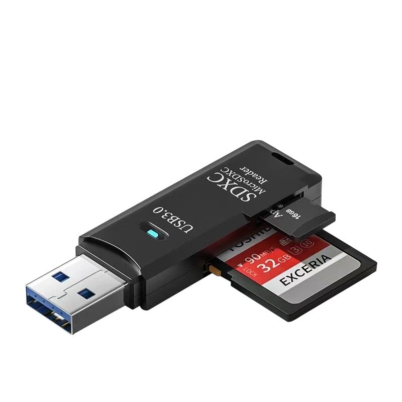 高速USB3.0读卡器手机TF内存卡电脑相机SD卡安卓OTG转接器多功能