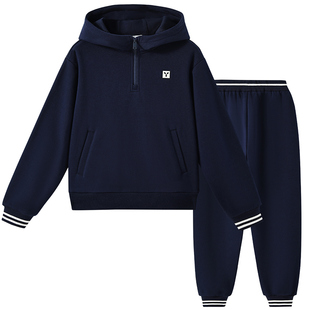 英氏男童休闲套装2026春装新款儿童运动连帽卫衣束脚裤运动两件套