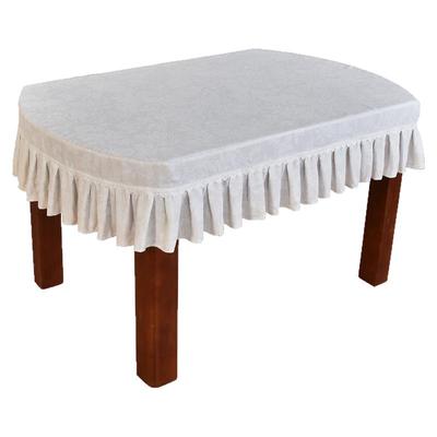 2025新款桌布米色可折叠椭圆形餐桌套餐桌布现代简约茶几布艺定制