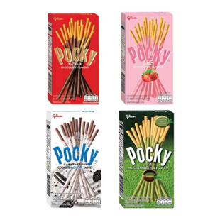 pocky泰国进口抹茶草莓味巧克力涂层饼干棒网红休闲零食品