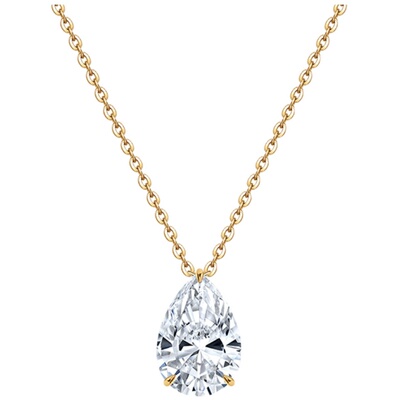 极简水滴爪镶锁骨链18k金异形钻