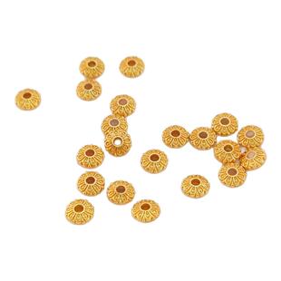 古法金18K保色配件飞蝶隔片珠6mm齿轮垫手串手链项链手工DIY配饰