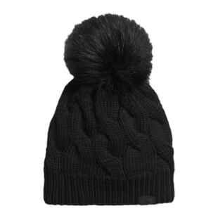 THE NORTH FACE/北面帽子女毛线帽套头帽麻花纹样毛球保暖冬