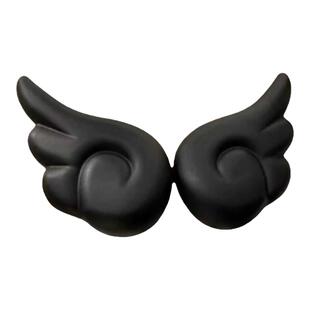 天使翅膀洞洞鞋装饰黑色白色立体鞋扣云朵鞋面配饰diy可拆卸鞋花