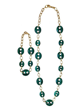 Junsjewelry小众原创设计师款手工天然孔雀石手链项链