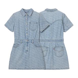 商场同款Levi's李维斯女士美式短款收腰显瘦ins风牛仔连衣裙001BV