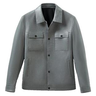 拇指白小衫皮衣外套男士秋冬新款时尚帅气休闲百搭机车皮夹克