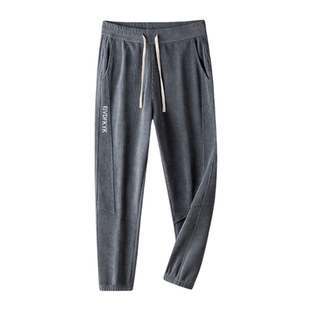 300斤胖子加肥加大卫裤男加绒加厚休闲裤子宽松特大码小脚裤10XL