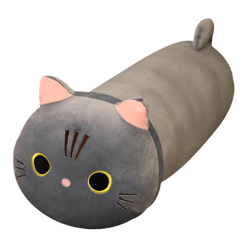 枕长条小花猫小黑猫玩偶毛绒玩具