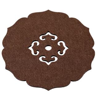 拍一发二毛毡杯垫茶垫加厚桌垫茶道零配壶垫棕色隔热垫餐垫茶杯托