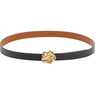 KENZO  中性男女同款海棠花字母LOGO休闲简约精致皮制腰带新年