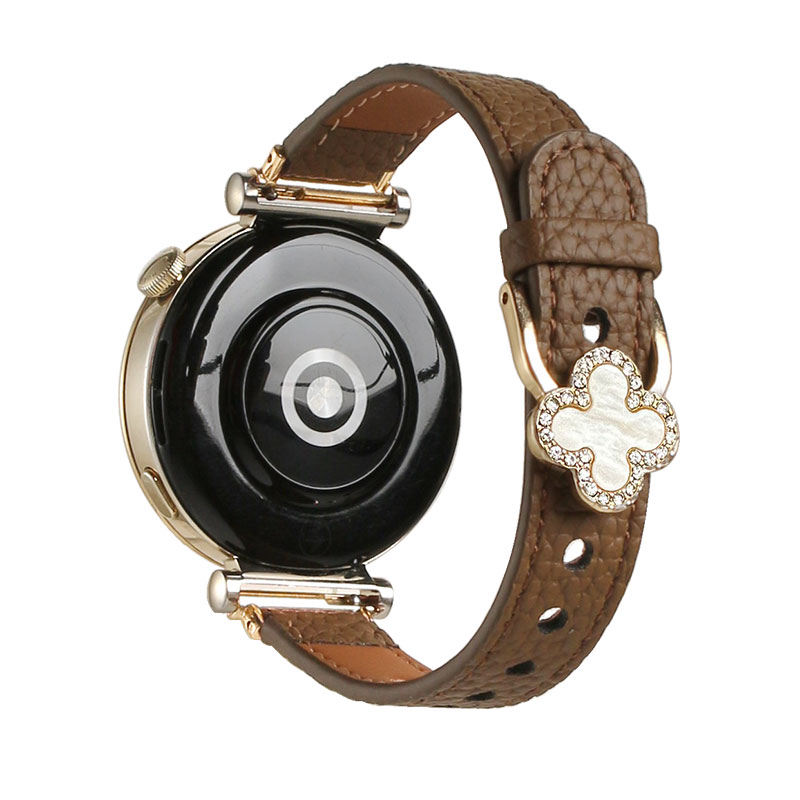 适用华为watch gt6手表带7高级感四叶草watchgt5智能运动表链watch4新款高端女表3pro女士精致腕表带真皮专用