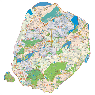 2026新版厦门市岛内湖里思明区分街道分色分界分区商圈地图海报画