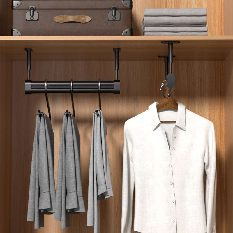 浅衣柜纵向顶装挂衣杆酒店挂衣杆柜子U型L型加粗挂衣杆衣橱挂衣杆