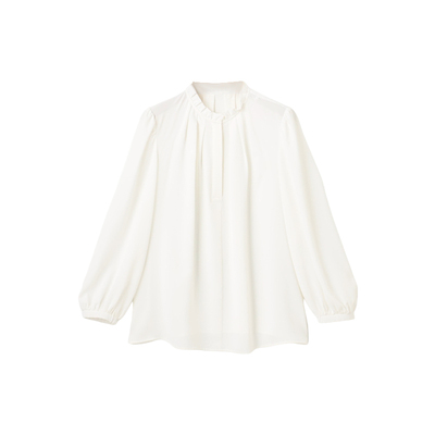 组曲简约气质温柔适宜轻质蕾丝褶边领衬衫女ONWARD