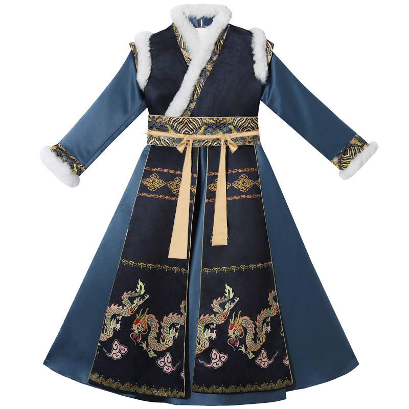 国风加绒汉服男童秋冬