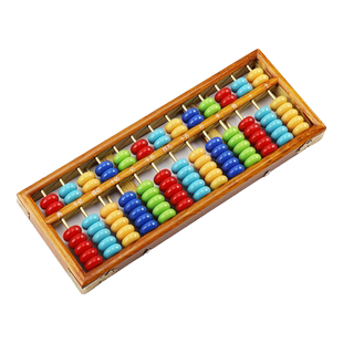 永瓯算盘小学生 珠心算五珠七珠算盘二年级数学教具13档15档5珠7珠儿童珠算带清盘器木制小算盘木质计算架