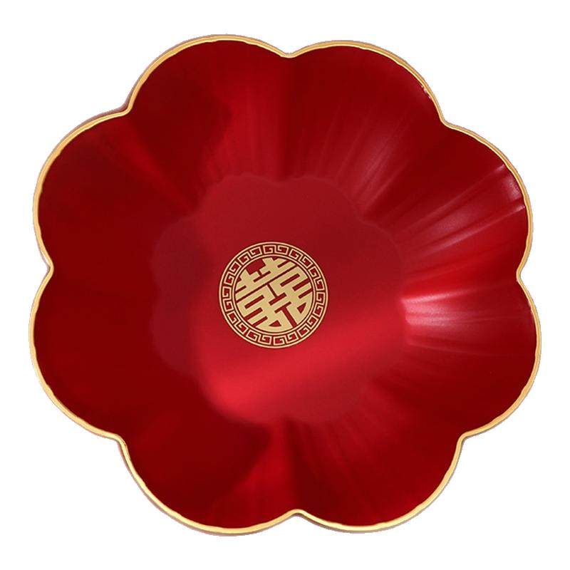 花瓣金边果盘早生贵子干果盘