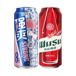 RIO锐澳强爽8度鸡尾酒强爽葡萄白桃味500ml+乌苏啤酒500ml