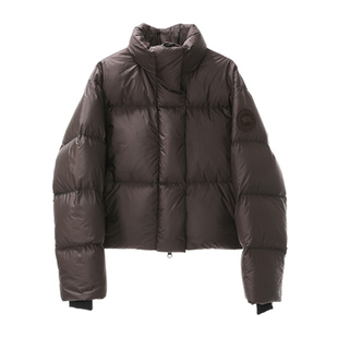 PENNYPENG 瑞雪盈冬 咖色半高领短款鹅绒羽绒服 DG01017