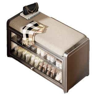 换鞋凳进门口家用入户穿鞋凳新款轻奢高级钢制可坐收纳一体架鞋柜