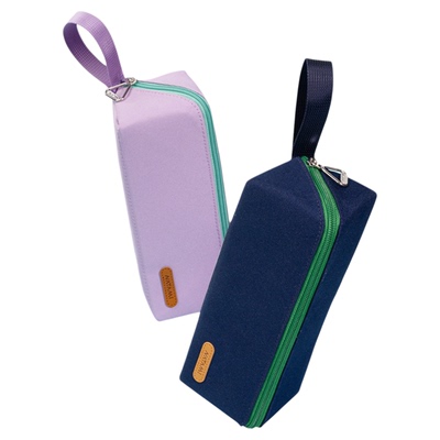 奈多美防污方形对开扩展笔袋手提