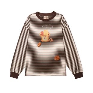 【商场同款】LALABOBO卫衣T恤26年春新潮原创高级感条纹印花上衣