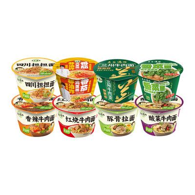 8口味8桶装非油炸方便面五谷道场