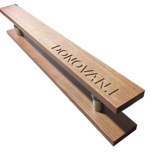 玻璃门拉手酒店肯德基中式实木大门拉手原木把手定制logo雕刻字