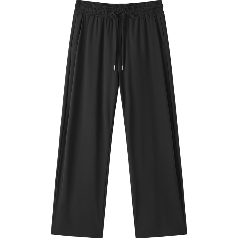 gxgjeans男装 黑色暗格纹垂感休闲直筒长裤男裤薄款 26夏新品