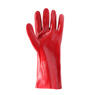 君御 pvc手套加厚耐酸碱耐磨防滑防水加长丁腈橡胶 7935 红 35CM