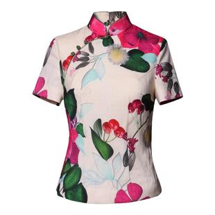 蝶恋春夏款苎麻上衣复古民国风女装崔万志中国风中式唐装旗袍上衣