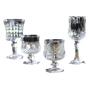 创意复古刻花浮雕玻璃杯甜果酒杯精致高脚高颜值小一口一两白酒杯