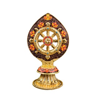 大宝轮可转动藏传用品法器轮王七政宝吉祥宝轮供具摆件民族风复古