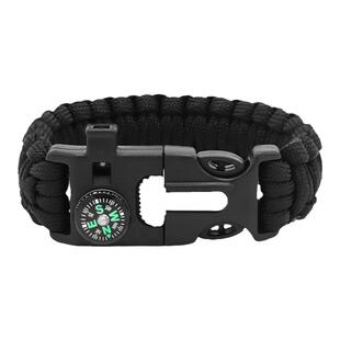 户外七芯伞绳编织口哨打火石火机大号指南针手链荒野末日求生装备