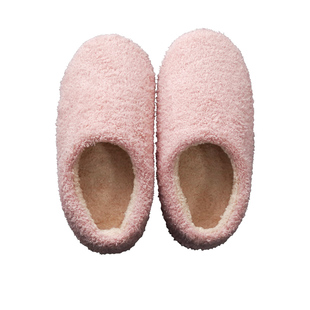 日式静音棉拖鞋毛绒女保暖软底包跟室内木地板无声冬季加绒拖鞋