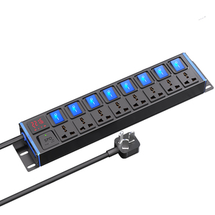 德木PDU插排国际通用孔接插线板漏保多孔位工业电源插座机柜分控