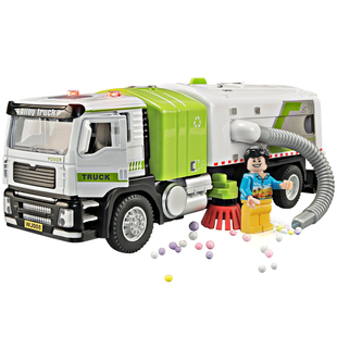 合金电动吸尘扫地车模型男孩环卫车仿真垃圾车玩具儿童清扫工程车