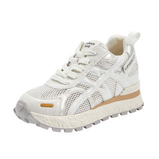 2026年新款老爹鞋女夏薄款小个子内增高网面透气厚底运动鞋不累脚