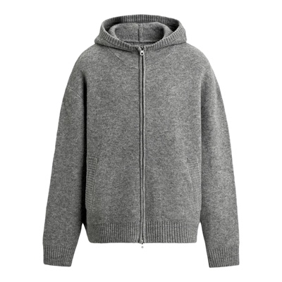 25冬季男装立领连帽拉链针织衫