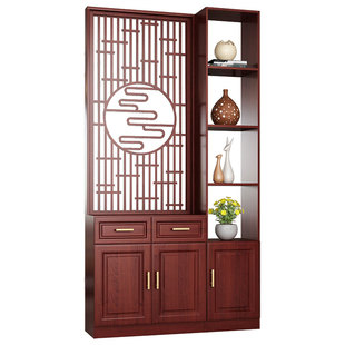 新中式入户屏风隔断柜客厅玄关柜鞋柜一体正对进门口遮挡木质装饰