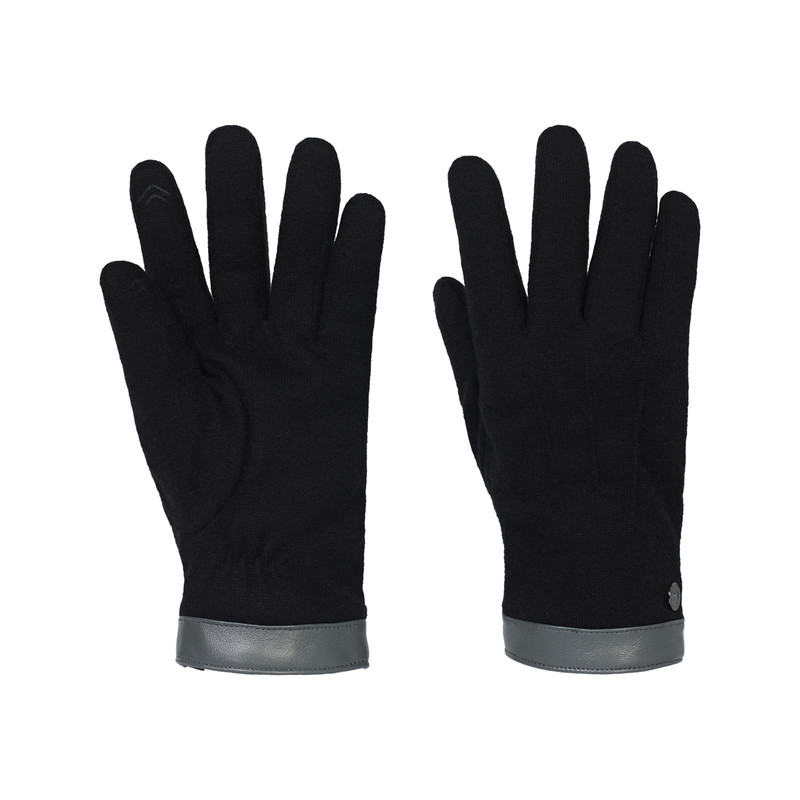 ELLE HOMME羊毛手套男士秋冬户外加绒加厚保暖可触屏分指商务休闲